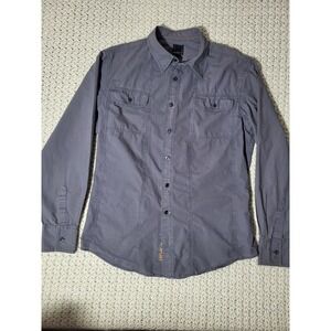 Murano Sport Utility Shirt Mens Large Grey Excellent Cotton Long Sleeve Button